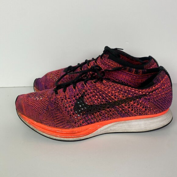 Nike Flyknit Racer Running Shoes Men's 8.5 Acai Berry Hyper Orange 526628 008 - Picture 6 of 16